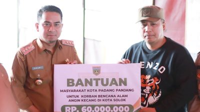 Kota Padang Panjang Tunjukkan Solidaritas, Cairkan Bantuan Rp 60 Juta untuk Korban Badai Solok