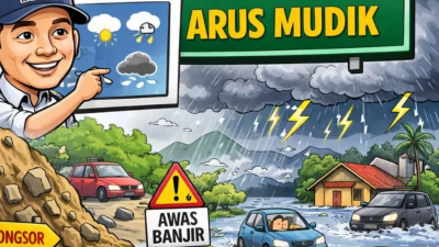 BMKG Peringatkan Hujan Lebat di Sumbar Jelang Arus Mudik
